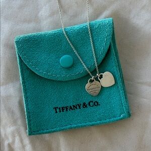 Tiffany & Co. Double Heart Tag Necklace Sterling Silver Return to Tiffany